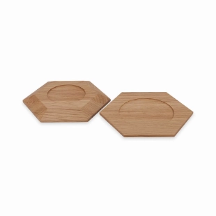 Kerzenuntersetzer HEXA 90 mm Weizenkorn