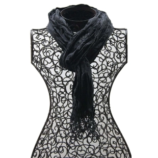 Foulard en soie no 8, noir