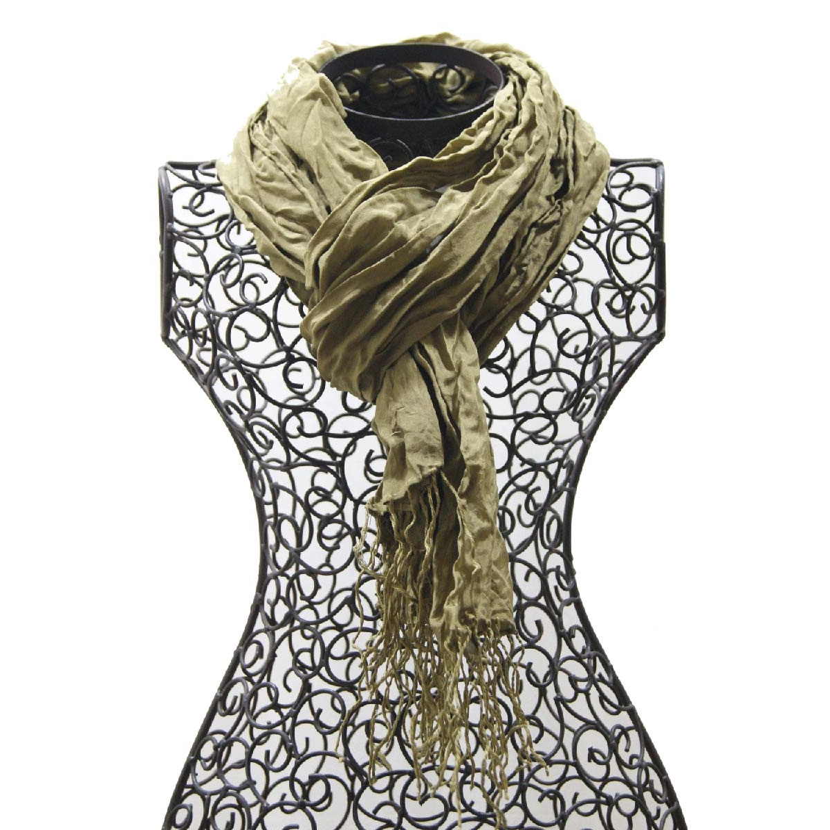 Seidenschal handgefärbt olive Alchemilla