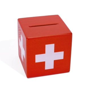 Spardose Würfel Schweizerkreuz