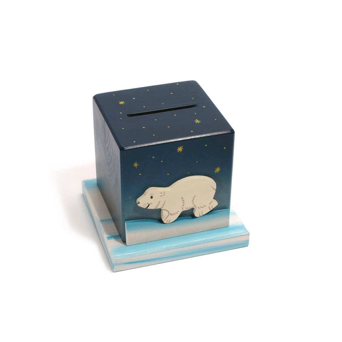Tirelire en forme de cube "Ours blanc"